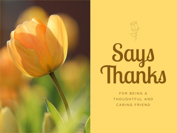 thank you, thx, appreciation, Flower Thanks Card Template