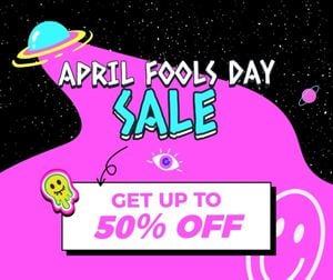 celebration, festival, event, Magenta Abstract Illustrated April Fools' Day  Facebook Post Template