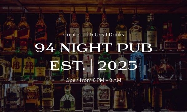 night pub, instruction, commercial,  Black Ninght Pub  Business Card Template