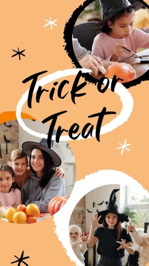 horror, fun, life, Trick Or Treat Spooky Halloween Photo Collage Instagram Story Template