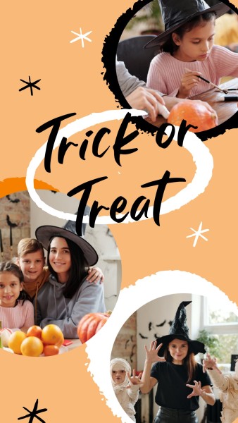 Trick Or Treat Spooky Halloween Photo Collage Instagram Story