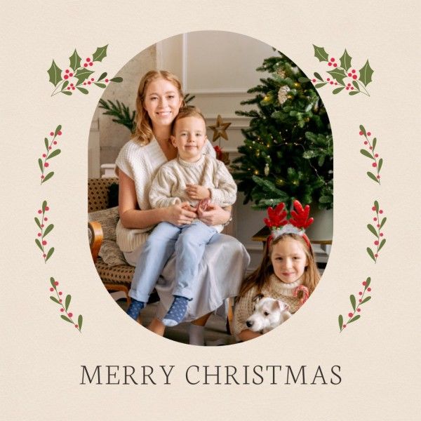 xmas, christmas wish, collage, Merry Christmas Family Photo Instagram Post Template