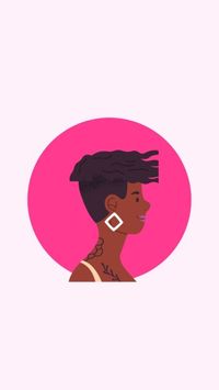 ピンクの漫画民族の女性キャラクター Instagramハイライトカバー