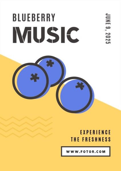 blueberry music, entertainment, performance, Music Festival Concert Flyer Template