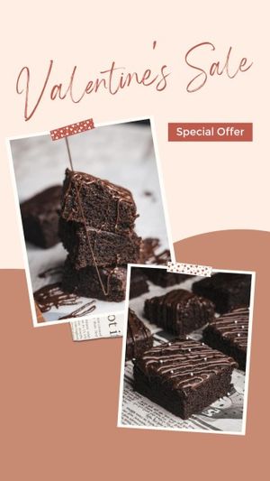 valentine, valentines day, promotion, Brown Cholocate Dessert Sale Instagram Story Template