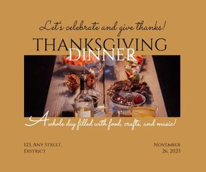 party, holiday, festival, Thanksgiving Dinner Invitation Facebook Post Template