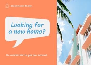 home, marketing, building, Orange House Business Postcard Template