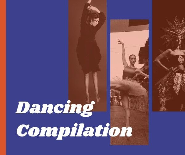compilation, youtube, video, Purple And Yellow Dancing Complication Facebook Post Template