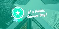 celebration, grateful, holiday, Blue Happy Public Service Day Twitter Post Template
