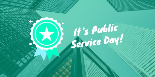 Blue Happy Public Service Day Twitter Post