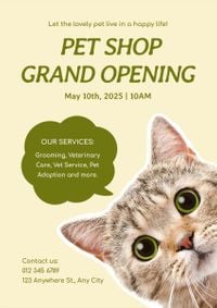 pet shop, cat, adoption, Pet Store Opening Poster Template