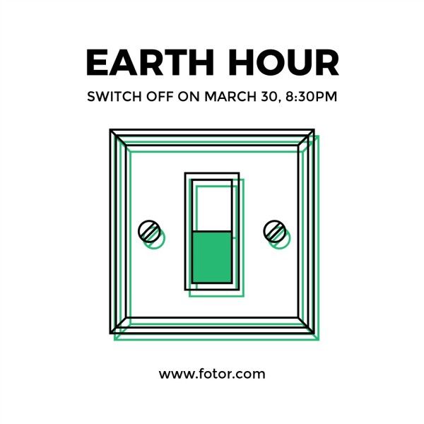 environment, nature, green, Earth Hour Instagram Post Template