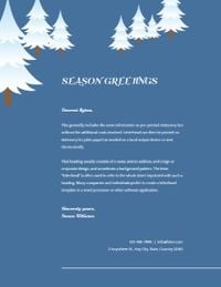 蓝色冬季圣诞树信 信纸