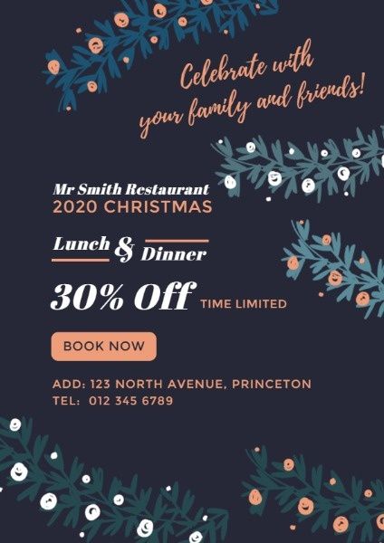Christmas Restaurant Special Offer Flyer