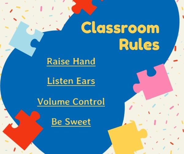 教室ルールのクリップパーツ Facebook投稿