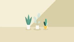 minimal, simple, sticker, Illustration Green Plant Desktop Wallpaper Template