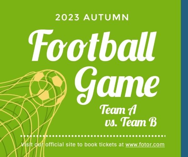 football game, sport, game, Green Football Event Facebook Post Template