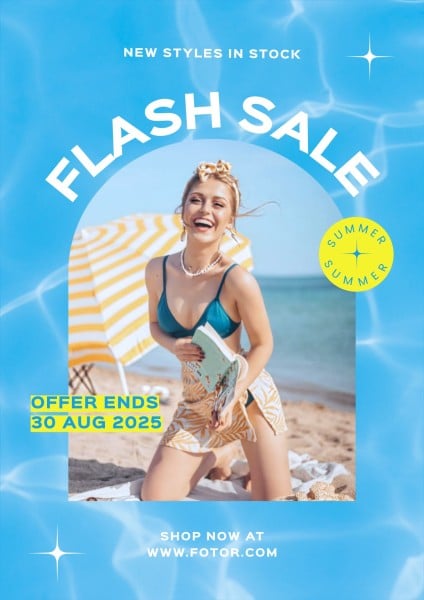 Blue Modern Summer Fashion Flash Sale