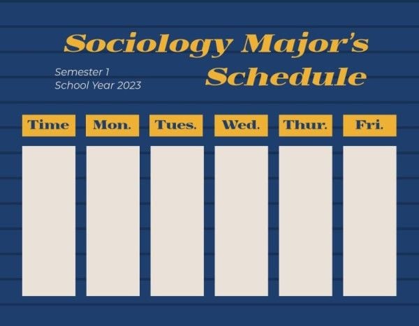term, semester, blank, Blue Background Class Schedule Template