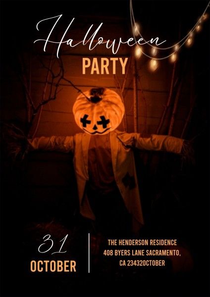 spooky, fun, life, Horror Happy Halloween Party Poster Template