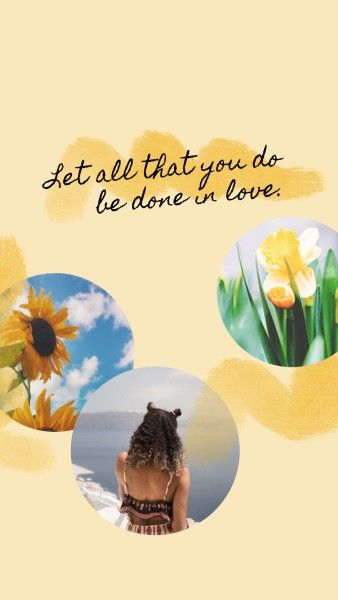 lifestyle, flower, flowers, Yellow Background Of Happy Life Instagram Story Template