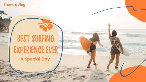 travel, trip, vacation, Orange Surfing Experience Youtube Thumbnail Template