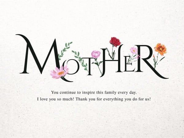 Gray Creative Floral Mother's Day Greeting