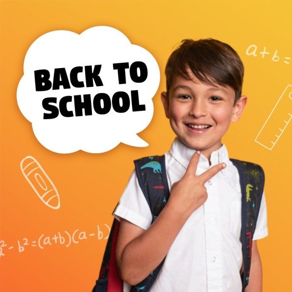 new semester, student, boy, Yellow Simple Modern Back To School Instagram Post Template