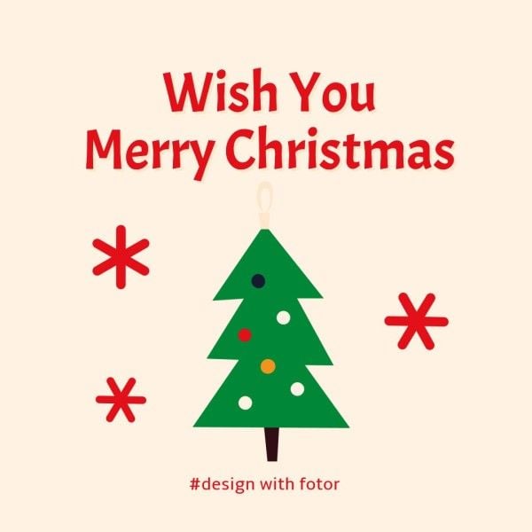 xmas, christmas tree, greeting, Pink Cute Merry Christmas Social Media Post Instagram Post Template
