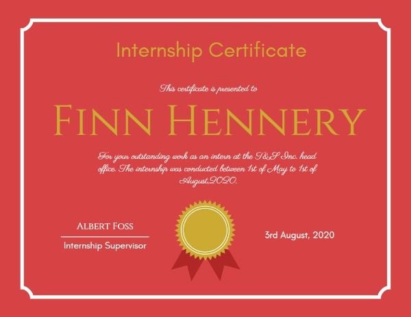 official, office, prize, Internship Certificate Certificate Template