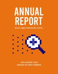 designer, designers, graphic design, Orange Search Engine Optimization Service Annual  Report Template