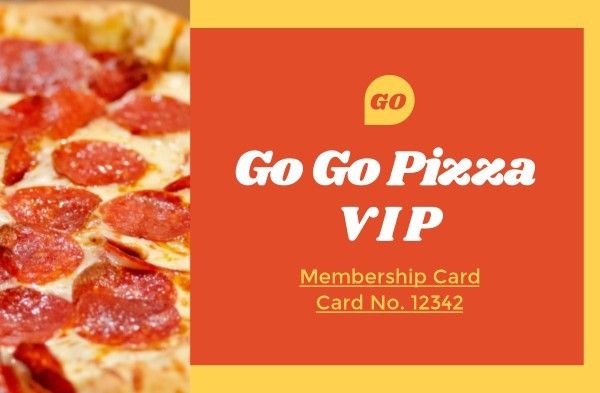 Pizza Membership Card ID Card