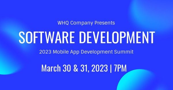  cover photo,  social media,  social network, Blue Software Development Summit Facebook Event Cover Template