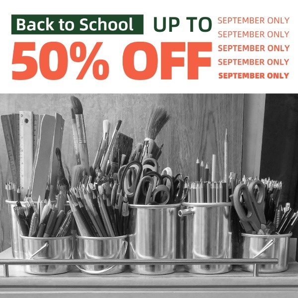 Back To School Stationery Discount Sale Instagram Post