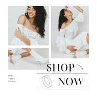 lookbook, photo collage, new, White Modern Women's Clothes Online Fashion Store Instagram Post Template