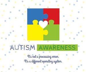White Background Of Autism Awareness Facebook Post