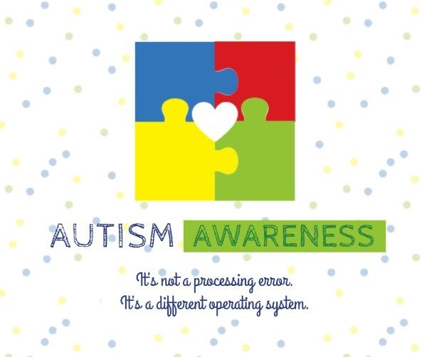 autistic, puzzle, jigsaw, White Background Of Autism Awareness Facebook Post Template
