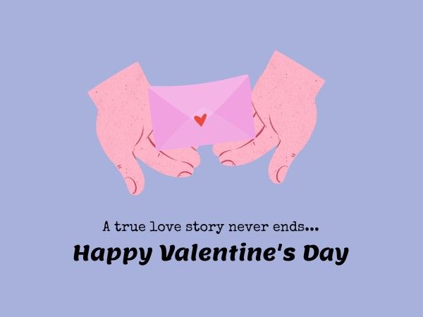 パープルバレンタインカード メッセージカード