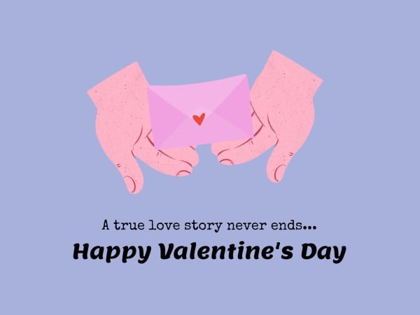 Purple Valentine Card Card