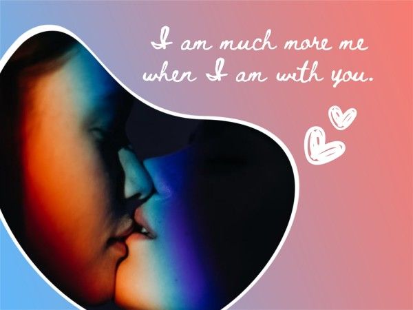 love, kiss, pride month, Gradient Couple Valentine Collage Photo Collage 4:3 Template