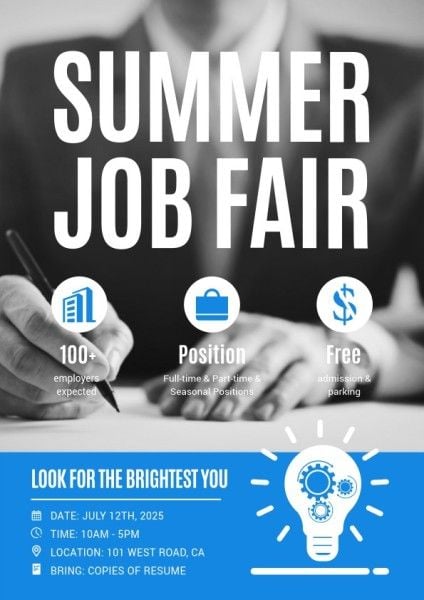 work, business, summer job fairs, Summer Job Fair Flyer Template
