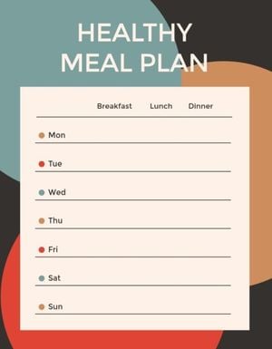 business, official, simple, Healthy Meal Plan Lesson Plan Template