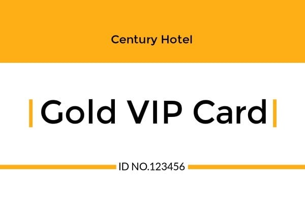 Simple Yellow Gold VIP Card ID Card