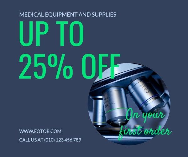 discount, promotion, business, Grey Medical Equipment Sale Facebook Post Template