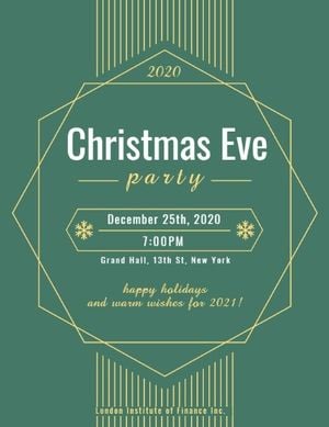 holiday, celebration, event, Green Christmas Eve Party Program Template