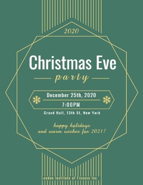 holiday, celebration, event, Green Christmas Eve Party Program Template