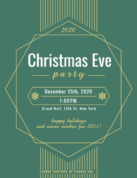 Green Christmas Eve Party Program