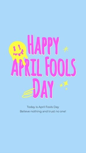 celebration, festival, happy, Soft Blue Creative April Fools' Day Greeting Instagram Story Template