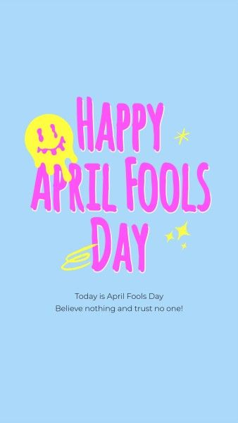 celebration, festival, happy, Soft Blue Creative April Fools' Day Greeting Instagram Story Template