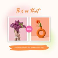 橙色现代母亲节礼物创意 Instagram帖子
